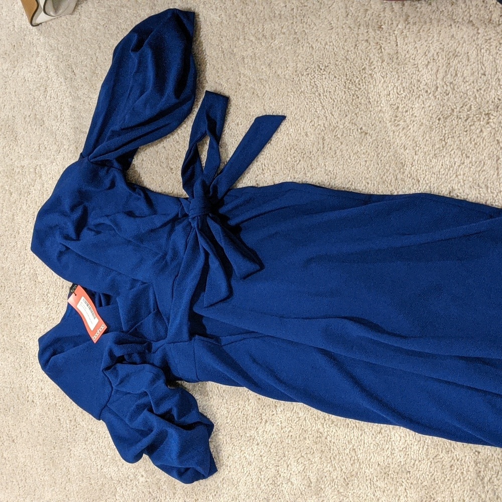 Boohoo Royal Blue Long Sleeve Dress